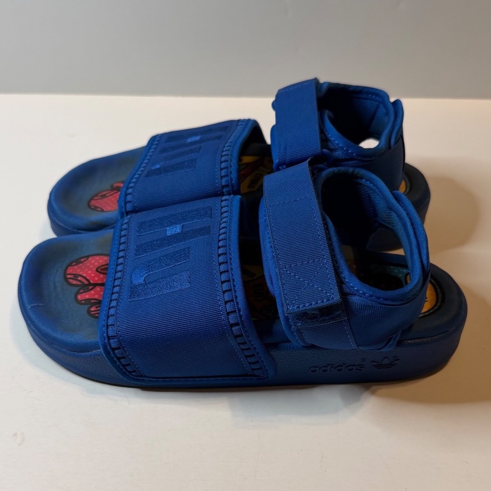 Adidas Pharrell Williams Hu Adilette 2.0 Slides Royal Blue Sandals Womens 5